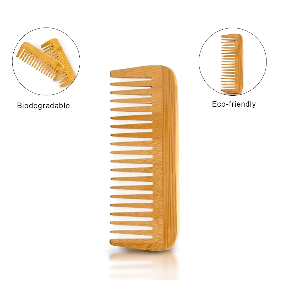 Lightweight bamboo comb for healthy hair and scalp