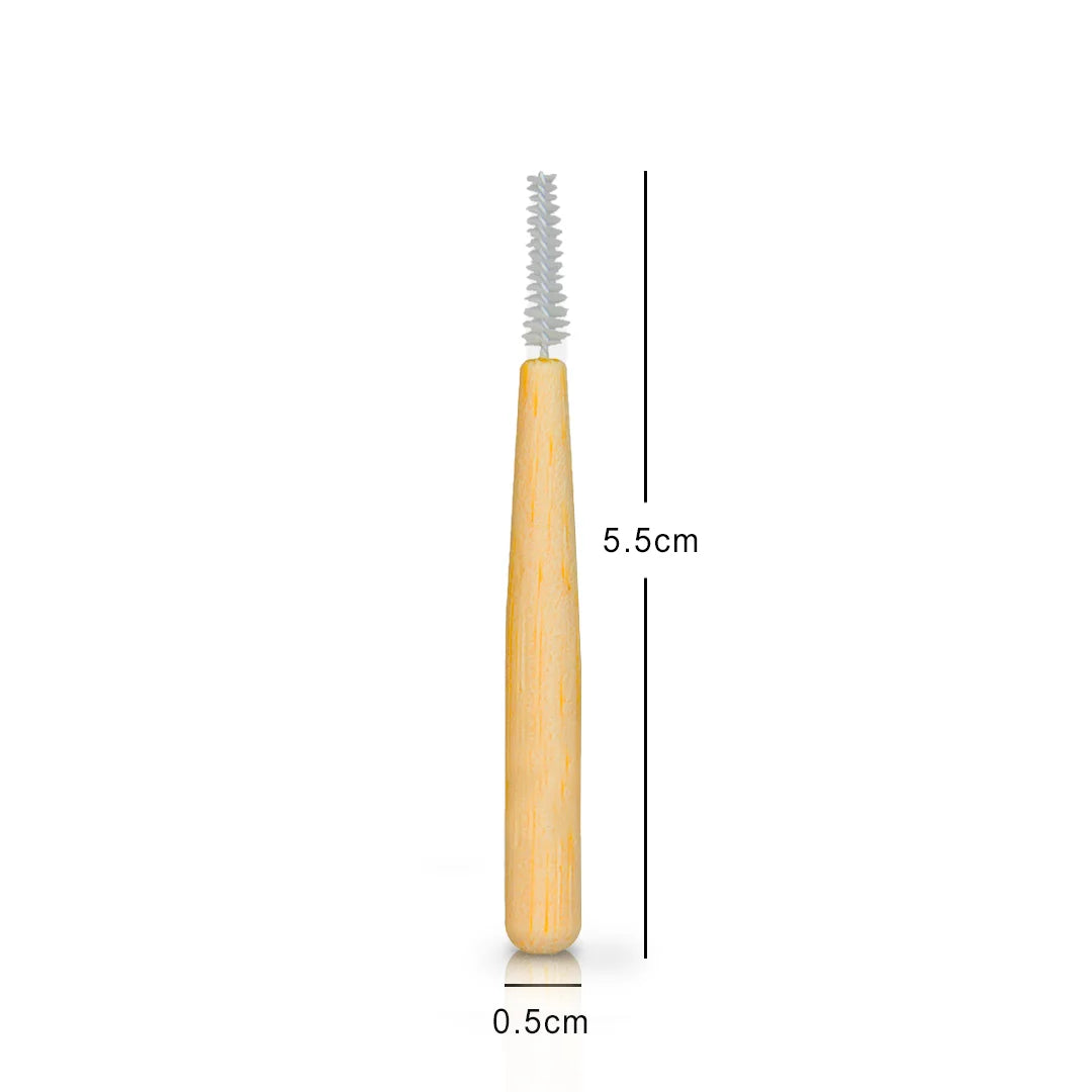 Biodegradable bamboo interdental brushes, 4-pack, for healthy gums