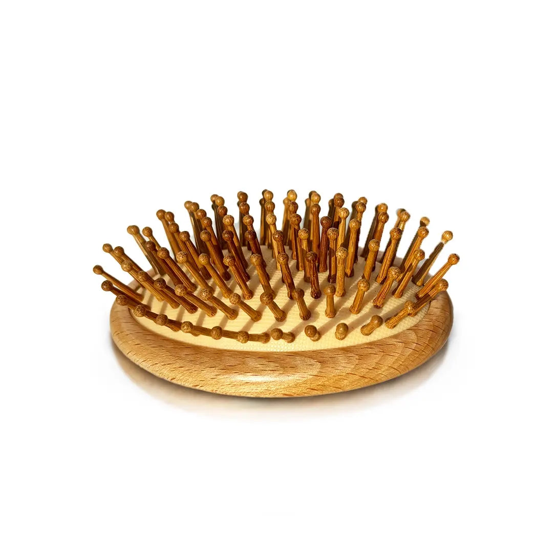 Sustainable bamboo hair brush and styling comb set for thick/thin hair