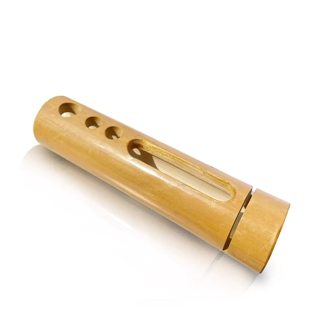 Beige bamboo organizer for workspace tidiness