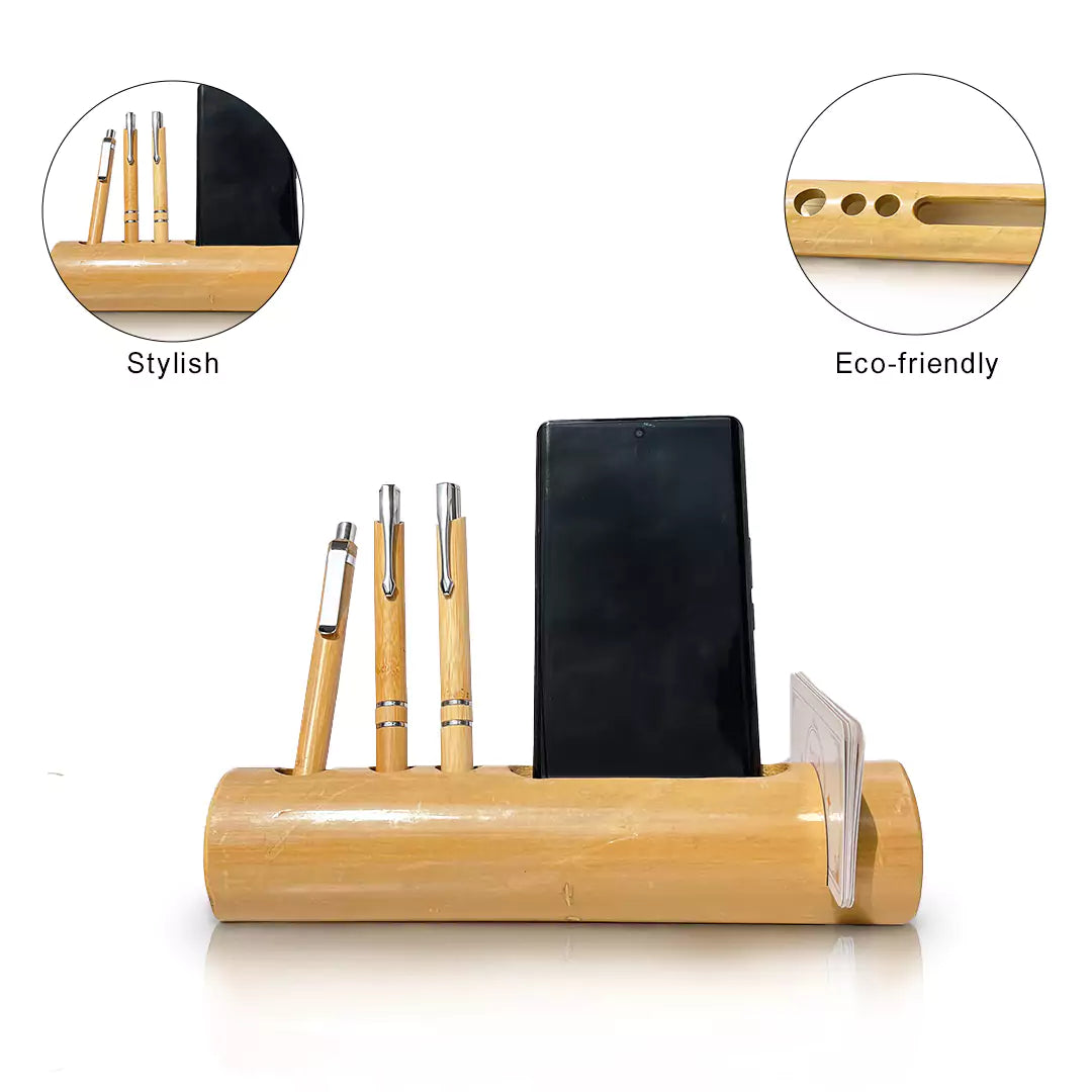 Handcrafted desk organizer from sustainable bamboo - meserii.com