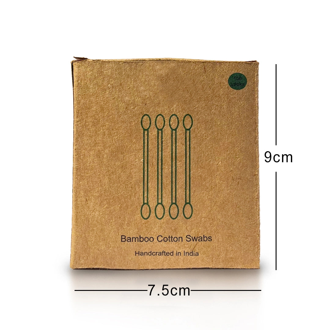 Sustainable 100-pack bamboo cotton earbuds