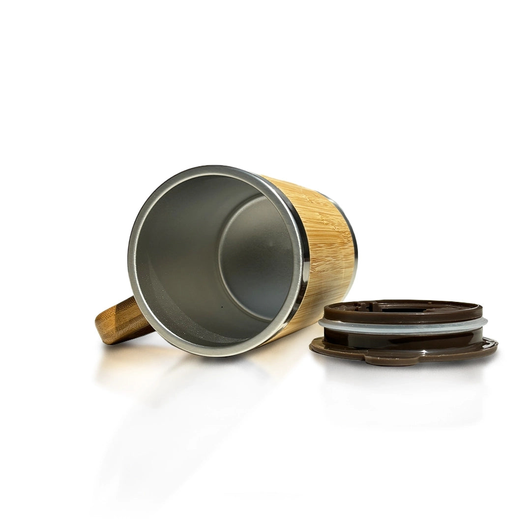 Personalized bamboo coffee mug, 350ml capacity - meserii.com