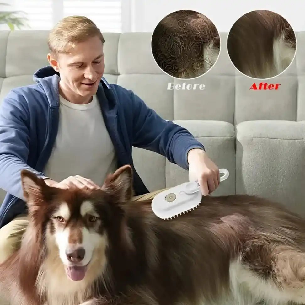 3 in 1 Pet Hair Steam Brush - Meserii