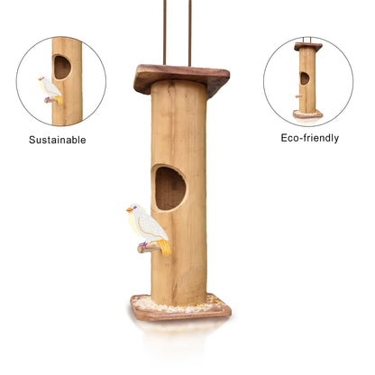 Artisanal bamboo bird dwelling, lightweight at 300g