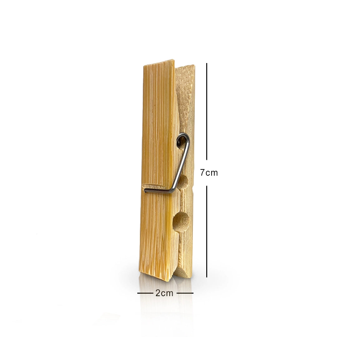 Sustainable alternative to plastic pegs, 20-pack bamboo