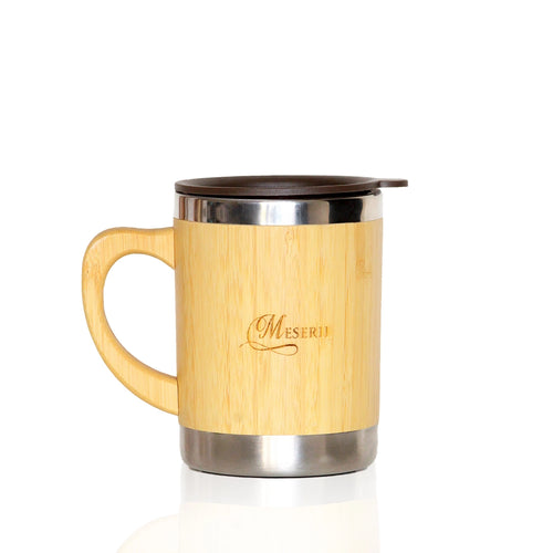 Eco-friendly 350ml bamboo and stainless steel coffee mug