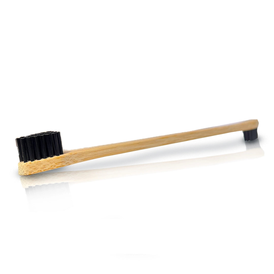 Eco-friendly pet toothbrush in beige bamboo