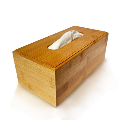 Natural bamboo rectangular tissue dispenser