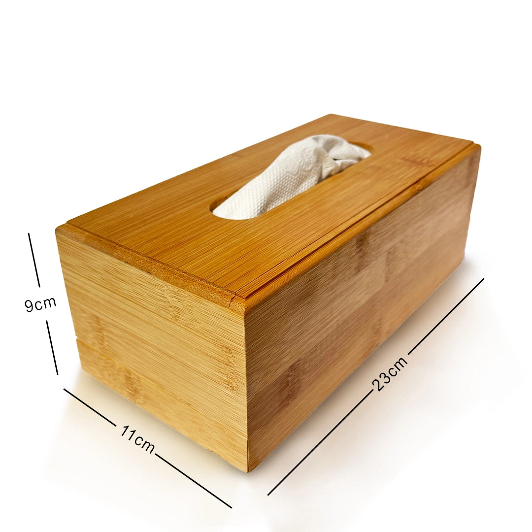 Eco-friendly bamboo tissue box, perfect for any room