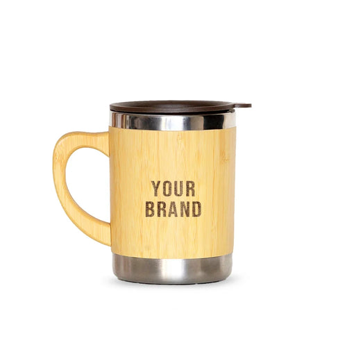 Bamboo and steel mug, 350ml for eco-friendly corporate gifts