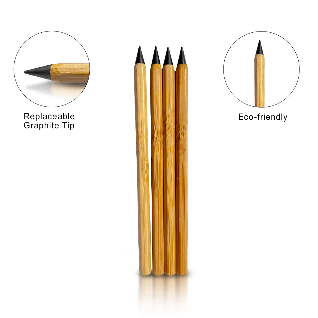 4-pack of durable bamboo pencils - meserii.com