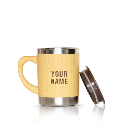 300g lightweight personalized bamboo mug for beverages