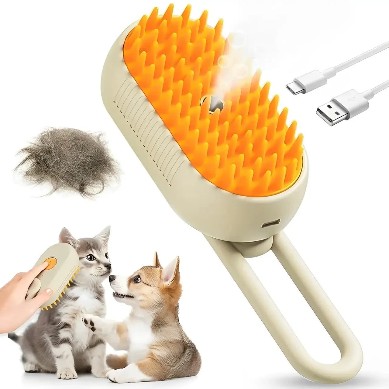 3 in 1 Pet Hair Steam Brush - Meserii