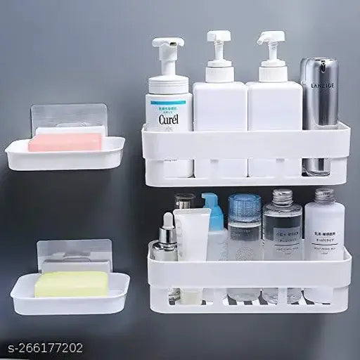 No-Drill Wall Mounted Bathroom Organizer