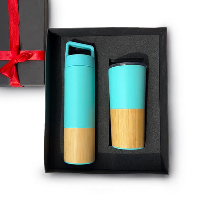 Sustainable business gift pack featuring bamboo hydration essentials