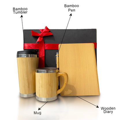 Ethical gift hamper with bamboo essentials and stainless steel mug