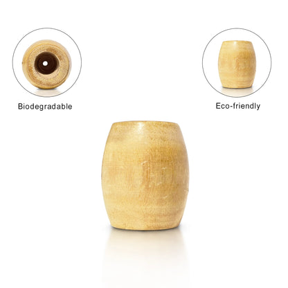 Sustainable bamboo toothbrush holder in beige - meserii.com