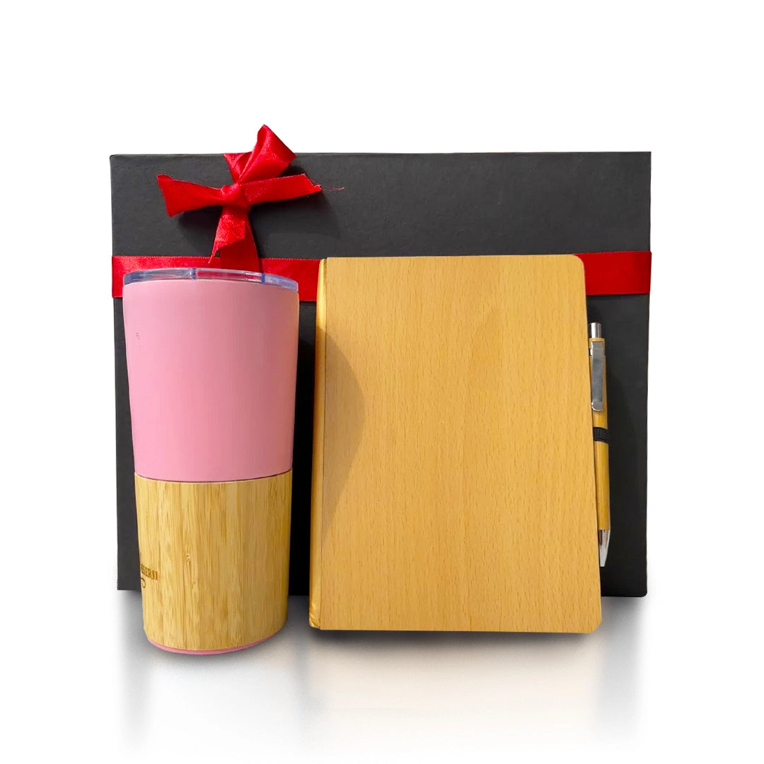 Green living bamboo tumbler, diary, and pen kit - meserii.com